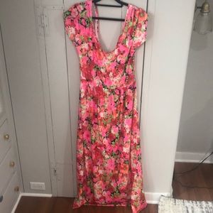 Criss Cross back Hot pink Fucshia dress